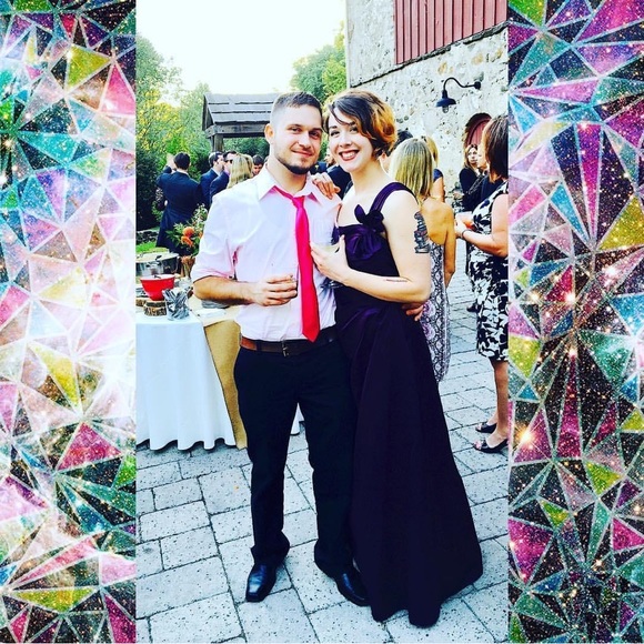 David’s Bridal Floor Length Plum Gown - Picture 2 of 9